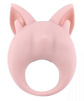 Нежно-розовое перезаряжаемое эрекционное кольцо Kitten Kiki