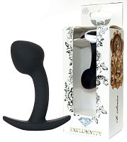 Черная анальная втулка Curved - 7,5 см.