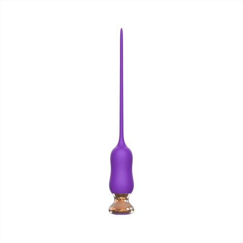 Фиолетовый тонкий стимулятор Nipple Vibrator - 23 см. фото 2