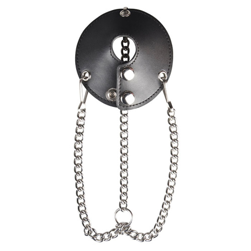 Утяжка для мошонки из искусственной кожи с цепочками PARACHUTE BALL STRETCHER фото 2