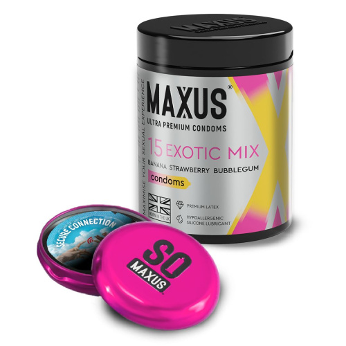 Цветные ароматизированные презервативы MAXUS Exotic Mix - 15 шт. фото 3