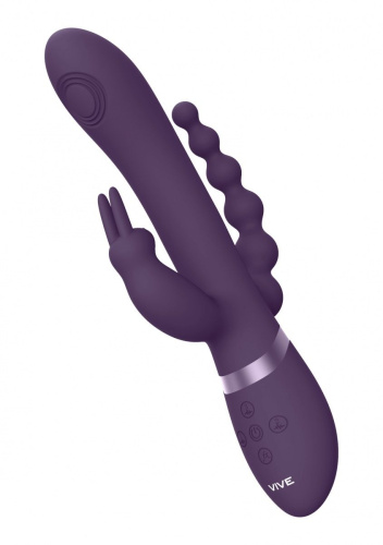 Фиолетовый анально-вагинальный вибромассажер Rini - 22,3 см. фото 2