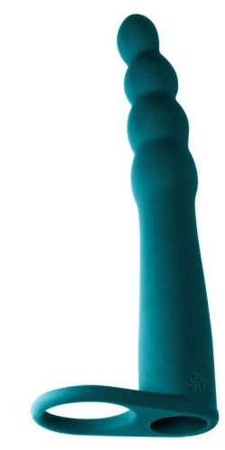 Зеленая вибронасадка для двойного проникновения Bramble - 16,5 см. фото 3