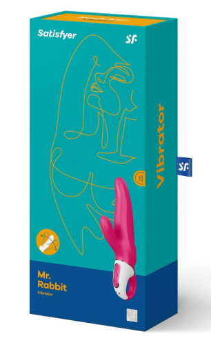 Ярко-розовый вибратор  Satisfyer Mr. Rabbit с клиторальным отростком - 22,1 см. фото 9