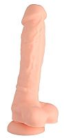 Телесный реалистичный фаллоимитатор DUAL DENSITY SILICONE DILDO - 20 см.