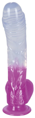 Прозрачно-фиолетовый гелевый фаллоимитатор Ready Mate - 19 см. фото 3