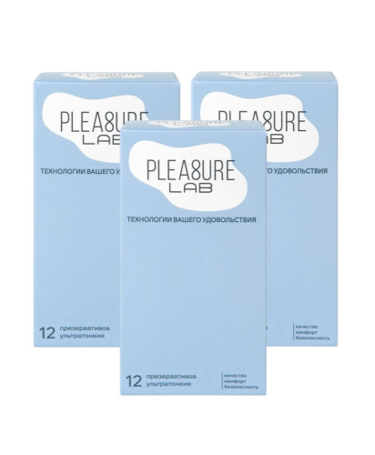 Набор из 3 упаковок ультратонких презервативов Pleasure Lab (по 12 шт.)