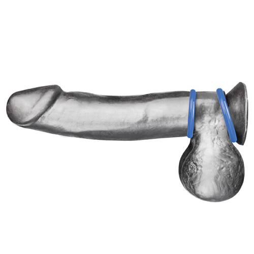 Набор из двух голубых силиконовых колец разного диаметра SILICONE COCK RING SET фото 3