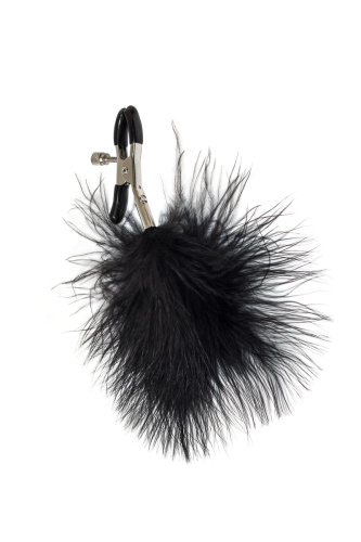 Зажимы на соски с черным пухом Euphoric фото 2 Зажимы на соски с черным пухом Euphoric фото 2