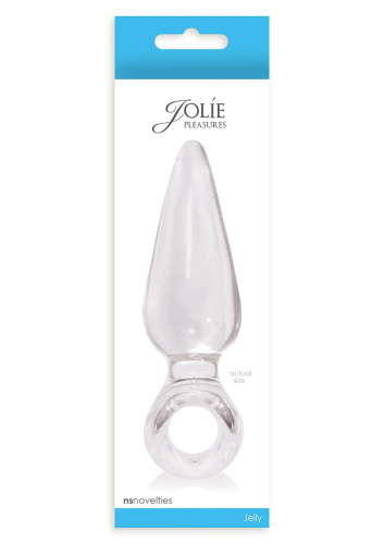 Большая прозрачная анальная пробка JOLIE с кольцом фото 2