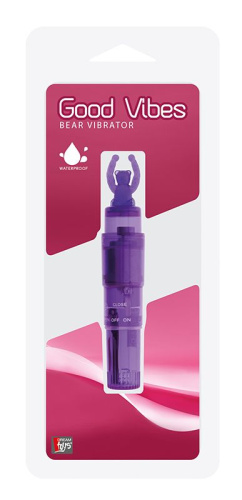 Фиолетовый клиторальный стимулятор-ракета с мишкой GOOD VIBES BEAR VIBRATOR фото 2