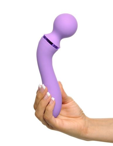 Фиолетовый двусторонний вибростимулятор Duo Wand Massage-Her - 19,6 см. фото 6