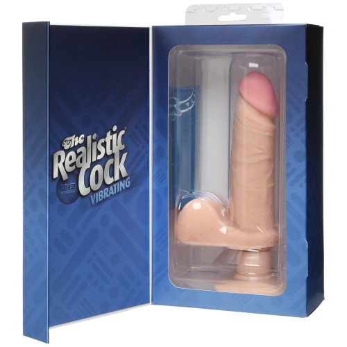 Вибромассажер-реалистик на присоске The Realistic Cock ULTRASKYN Vibrating 6”- 21,6 см. фото 3