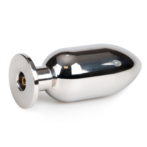 Серебристая анальная пробка Sinner Big Metal Buttplug - 10 см. фото 3