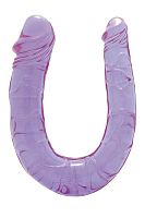 Фиолетовый двойной фаллоимитатор Double Head Dong - 30 см.