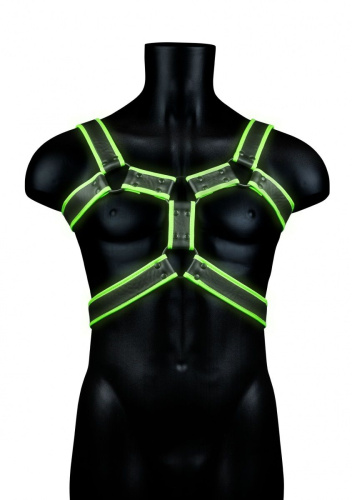 Стильная портупея Body Harness с неоновым эффектом - размер S-M фото 3