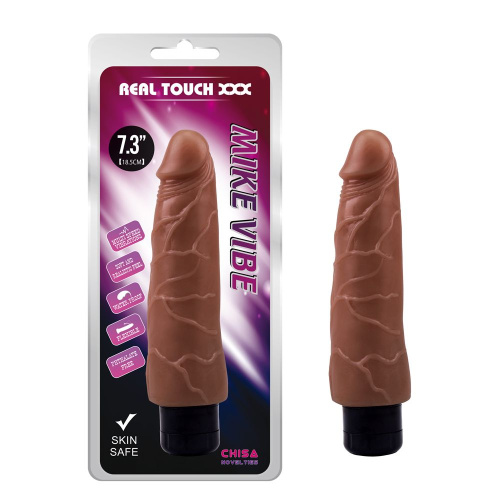 Коричневый вибратор Mike Vibe - 21,5 см. фото 2