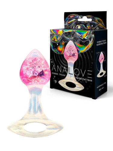 Розоватая анальная пробка с ручкой - 8,5 см. Розоватая анальная пробка с ручкой - 8,5 см.