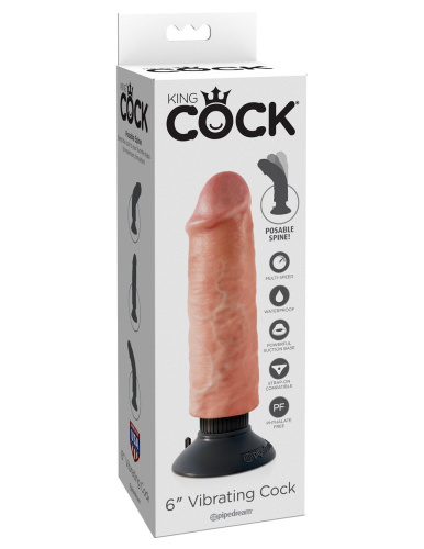 Вибромассажер-реалистик 6  Vibrating Cock - 17,8 см. фото 7