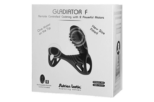 Черная универсальная вибронасадка на пенис с пультом ДУ Gladiator F фото 2
