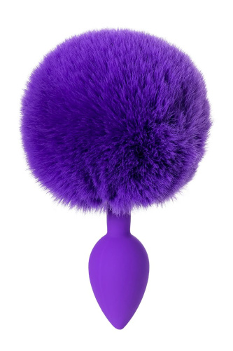 Фиолетовая анальная втулка Sweet bunny с фиолетовым пушистым хвостиком фото 3