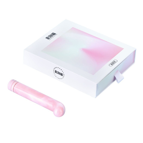 Розовый компактный вибратор из стекла Magic Cane - 12 см. фото 6