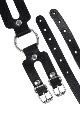 Черные кожаные оковы из двух ремешков фото 7 Черные кожаные оковы из двух ремешков фото 7