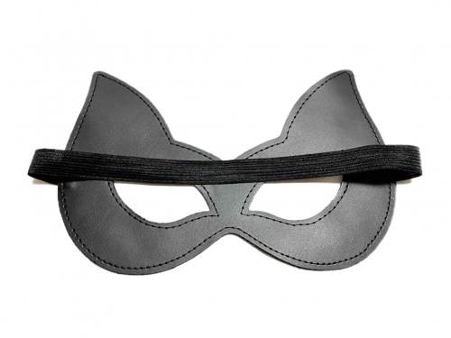 Черная лаковая маска с ушками из эко-кожи фото 3