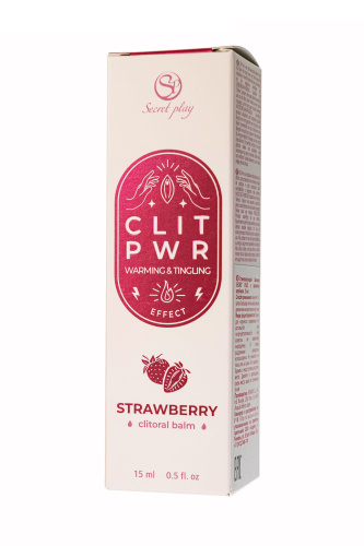 Стимулирующий бальзам для клитора Clit Pwr с ароматом клубники - 15 мл. фото 4