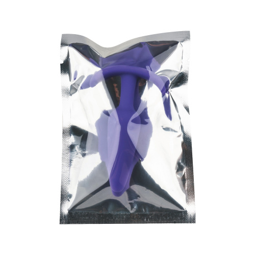 Фиолетовая анальная пробка с ограничителем - 10 см. фото 4