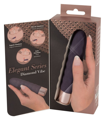 Фиолетовый мини-вибратор Elegant Diamond Vibe - 15 см. фото 8