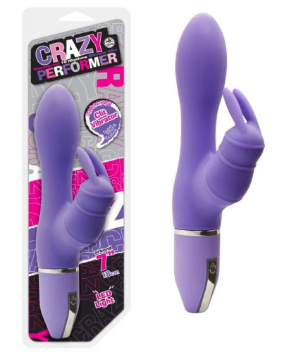 Вибратор с клиторальным стимулятором - 17,8 см. Вибратор с клиторальным стимулятором - 17,8 см.