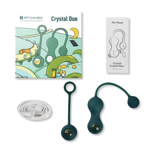 Изумрудные вагинальные шарики Magic Motion Crystal Duo Smart Kegel Vibrator with Weight Set фото 2