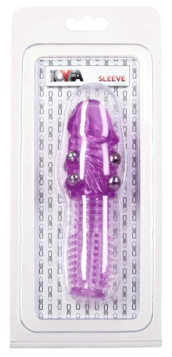 Фиолетовая стимулирующая насадка с шипами и шишечками - 13,5 см. фото 2