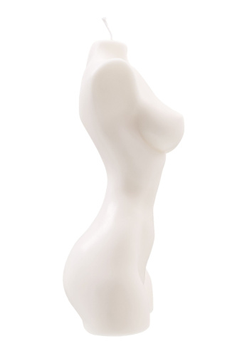 Белая интерьерная свеча в форме женского торса - 850 гр. фото 5
