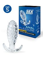 Прозрачная анальная пробка с шишечками - 6,5 см.