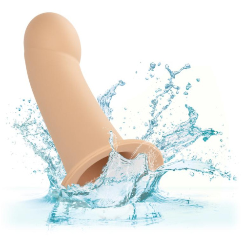 Телесный фаллопротез из силикона Extension with Harness - 15,75 см. фото 4