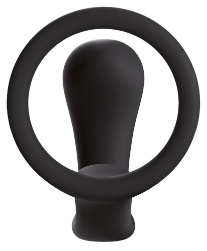Чёрное эрекционное кольцо с анальной пробкой Bootie Ring фото 3