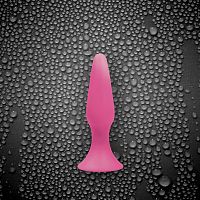 Розовая анальная пробка Sliders Silicone Anal Plugs Medium на присоске - 12,45 см.