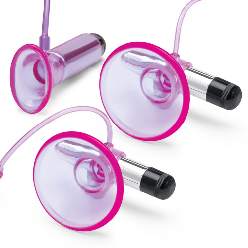 Фиолетовая вибропомпа для клитора и сосков Vibrating Nipple Suckers with Clitoral Pump and Quick Release фото 2