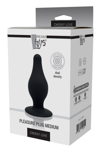 Черный анальный стимулятор DUAL DENSITY PLEASURE PLUG M - 9,3 см. фото 2