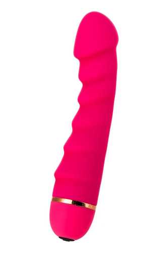 Розовый рельефный вибромассажер - 16 см. фото 7