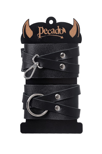 Черные кожаные оковы с двумя перекрёстными ремешками фото 9 Черные кожаные оковы с двумя перекрёстными ремешками фото 9