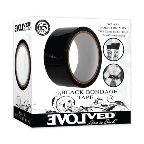Черная лента для бондажа Black Bondage Tape - 20 м. фото 6