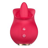 Красный вибратор с язычком Petal Bliss