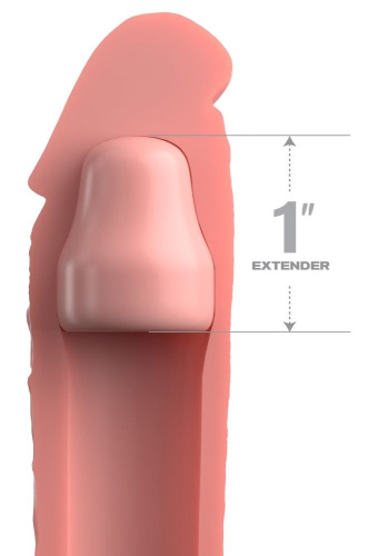 Телесная насадка-удлинитель 1 Inch Silicone X-tension - 17,8 см. фото 2