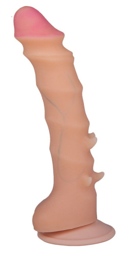 Фаллоимитатор REAL Standard с шипами - 19,5 см.