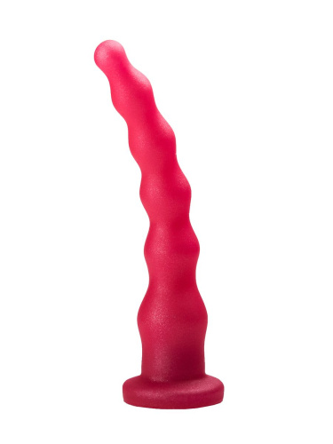 Розовый удлинённый анальный стимулятор с шариками - 22 см. фото 2