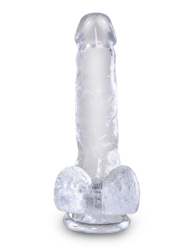 Прозрачный фаллоимитатор King Cock Clear 6  Cock with Balls - 17,8 см. фото 2