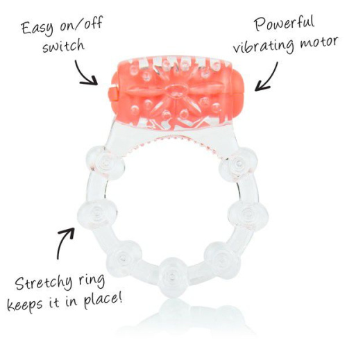Яркое оранжевое кольцо на пенис с вибрацией фото 2